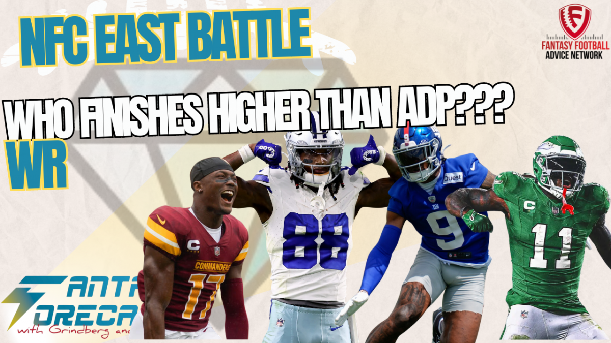 Which NFC East WR OUTPLAYS their ADP MORE?